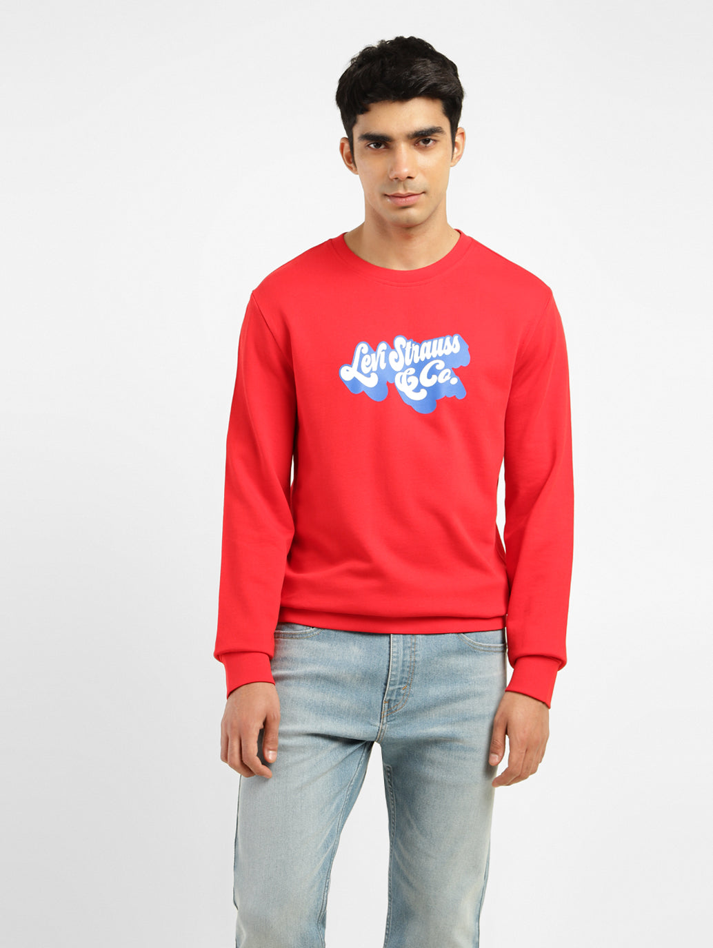 Men's Brand Logo Crew Neck Sweatshirt - 1c31c909-aae3-4aee-98f4-195e47a1e4e6 View
