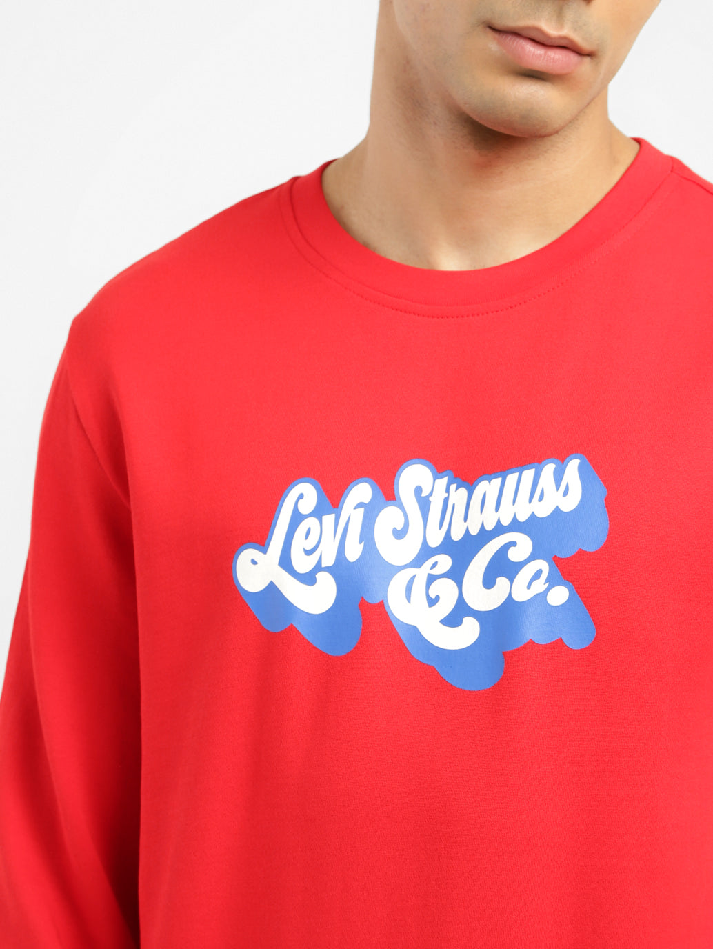 Men's Brand Logo Crew Neck Sweatshirt - 506e0064-cea6-47cd-8342-1f698bdab5e3 View