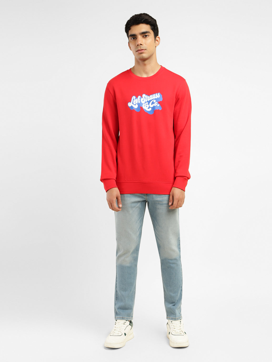 Men's Brand Logo Crew Neck Sweatshirt - 3cdb76e3-9888-4a71-849d-c6b3dc30aad5 View