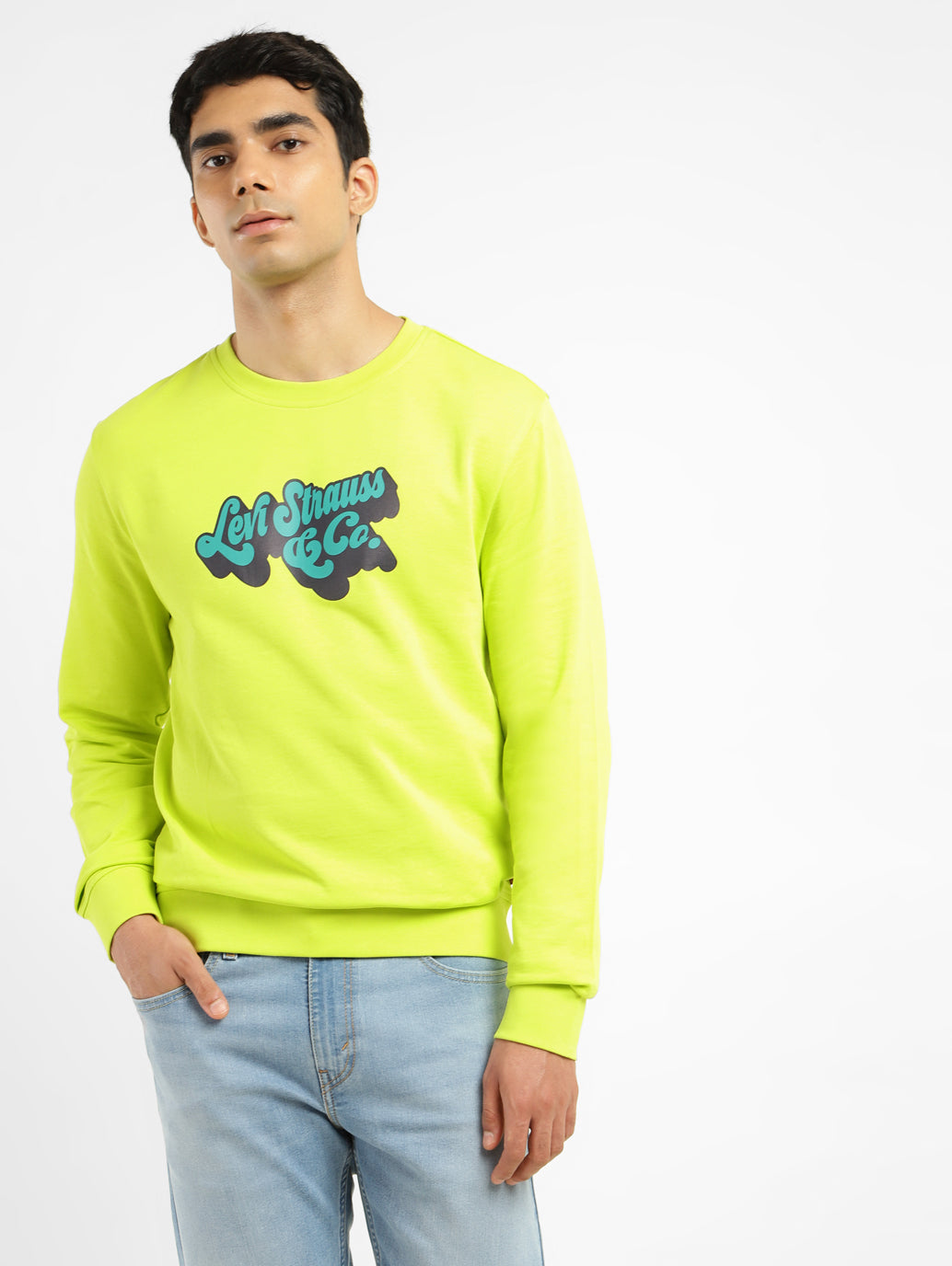 Men's Brand Logo Crew Neck Sweatshirt - a7ffa2b1-45a5-4e52-92aa-e708b5292095 View