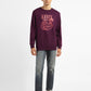 Men's Brand Logo Purple Crew Neck Sweatshirt - b3bfbb58-9cae-4507-b2b7-41ed742e3257 View