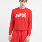 Men's Brand Logo Red Crew Neck Sweatshirt - 0b1a4cfb-446f-4f61-8b05-b1b116b1fbb8 View