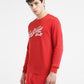 Men's Brand Logo Red Crew Neck Sweatshirt - 8e7f0e16-7010-4b08-bf1b-ea95c7a8e562 View