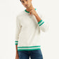 Men's Solid Off-White Crew Neck Sweater - Styleshot View