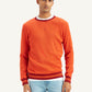 Men's Solid Orange Crew Neck Sweater - Front View