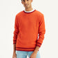 Men's Solid Orange Crew Neck Sweater - Styleshot View