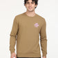Men's Solid Brown Crew Neck Sweatshirt - Front View