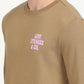 Men's Solid Brown Crew Neck Sweatshirt - deatil View