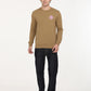 Men's Solid Brown Crew Neck Sweatshirt - lifestyle View