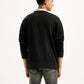 Men's Brand Logo Black Turtle Neck Sweatshirt - Back View