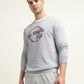 Men's Solid Grey Crew Neck Sweatshirt - Styleshot View