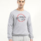 Men's Solid Grey Crew Neck Sweatshirt - Front View