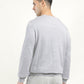 Men's Solid Grey Crew Neck Sweatshirt - Back View