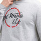 Men's Solid Grey Crew Neck Sweatshirt - Detail View