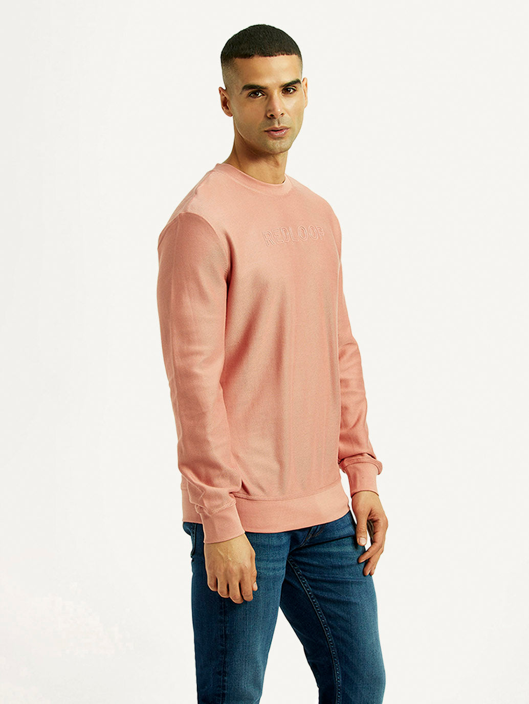Men's Redloop Knitted Crew Neck Sweatshirt - Side View