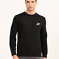 Men's Brand Logo Black Crew Neck Sweatshirt - front View