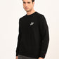 Men's Brand Logo Black Crew Neck Sweatshirt - side View