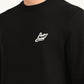 Men's Brand Logo Black Crew Neck Sweatshirt - detail View