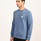 Men's Brand Logo Blue Crew Neck Sweatshirt - side View