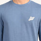 Men's Brand Logo Blue Crew Neck Sweatshirt - detail View