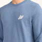 Men's Brand Logo Blue Crew Neck Sweatshirt - detail View