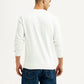 Men's Typographic Print White Slim Fit Sweatshirt - Back View