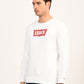 Men's Typographic Print White Slim Fit Sweatshirt - side View
