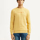 Men's Typographic Print Yellow Slim Fit Sweatshirt - Front View