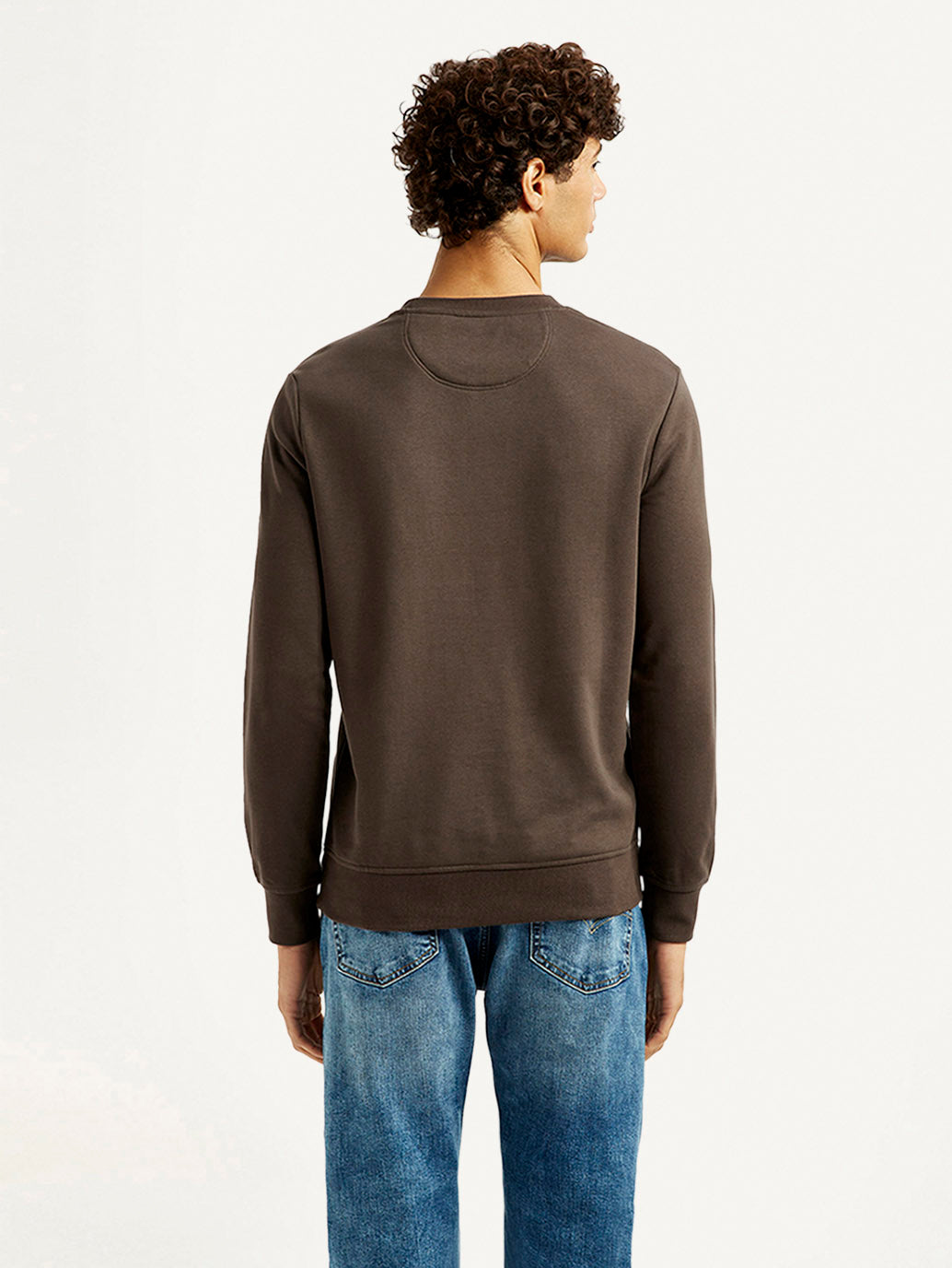 Men's Brand Logo Crew Neck Sweatshirt - Back View