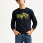Men's Graphic Print Navy Slim Fit Sweatshirt - Styleshot View