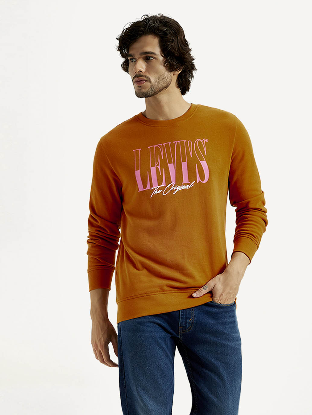 Men's Printed Round Neck Sweatshirt - Styleshot View