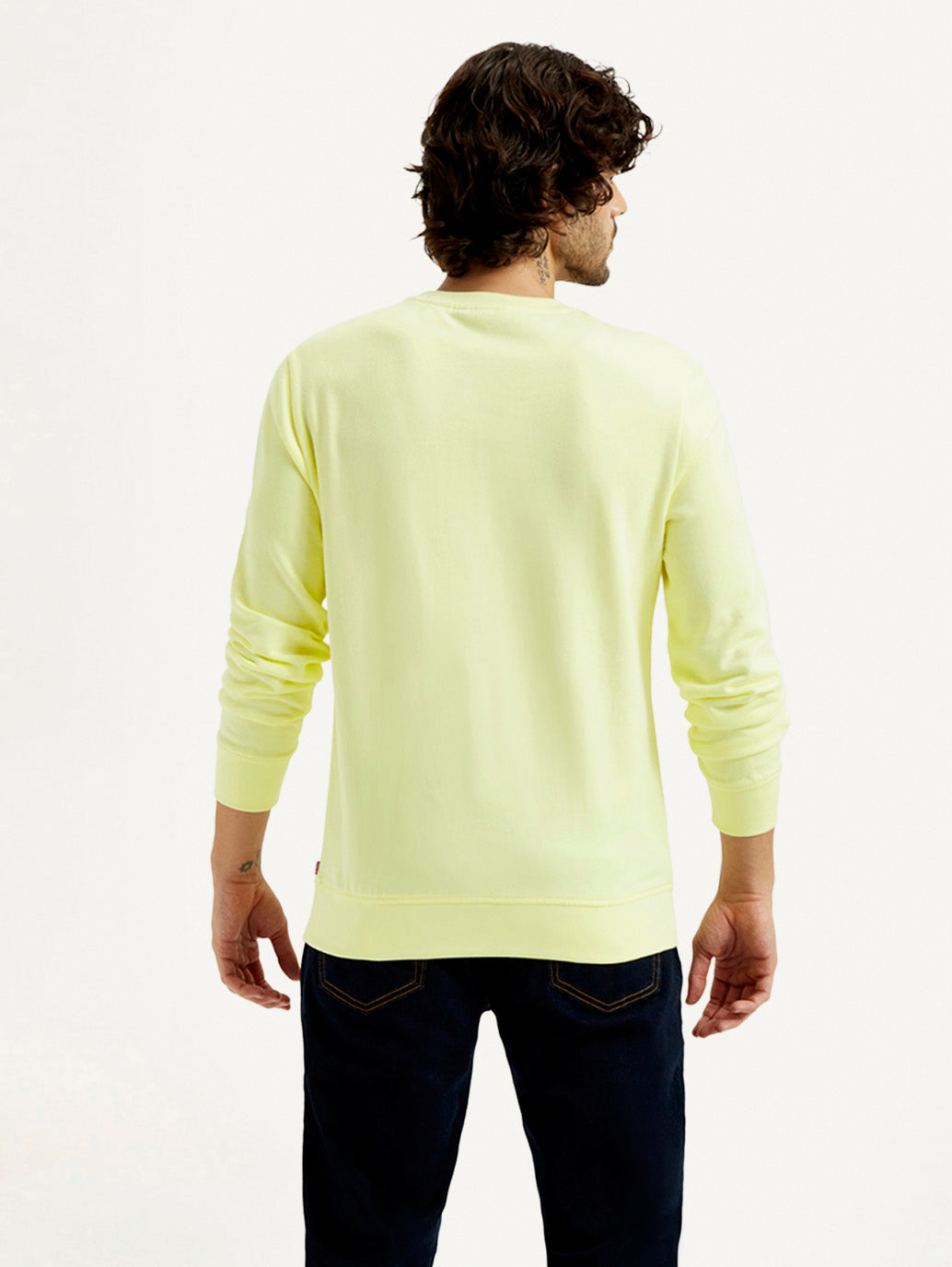 Men's Printed Round Neck Sweatshirt - Back View