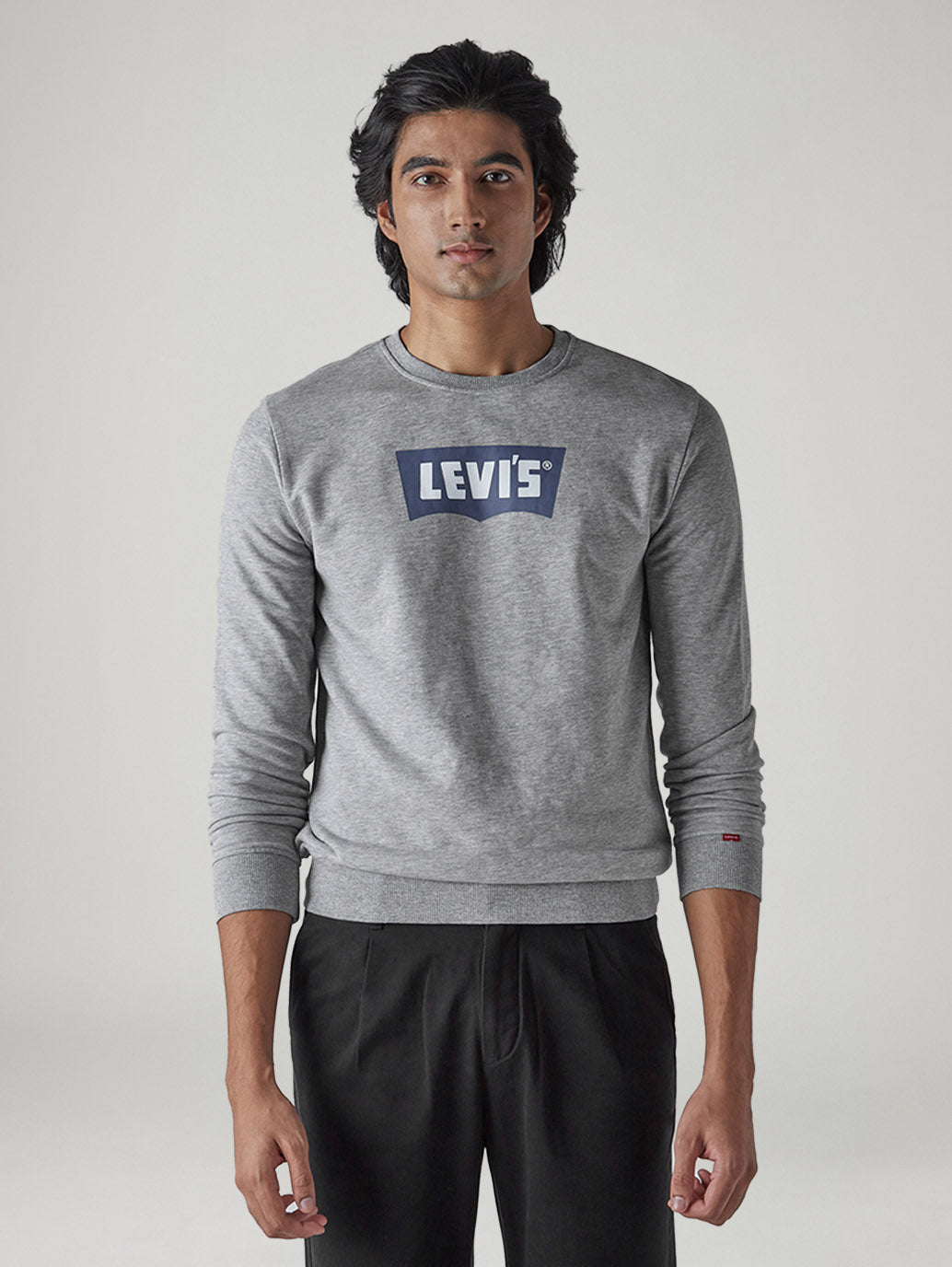 Men's Logo Printed Slim Fit Sweatshirt - Front View