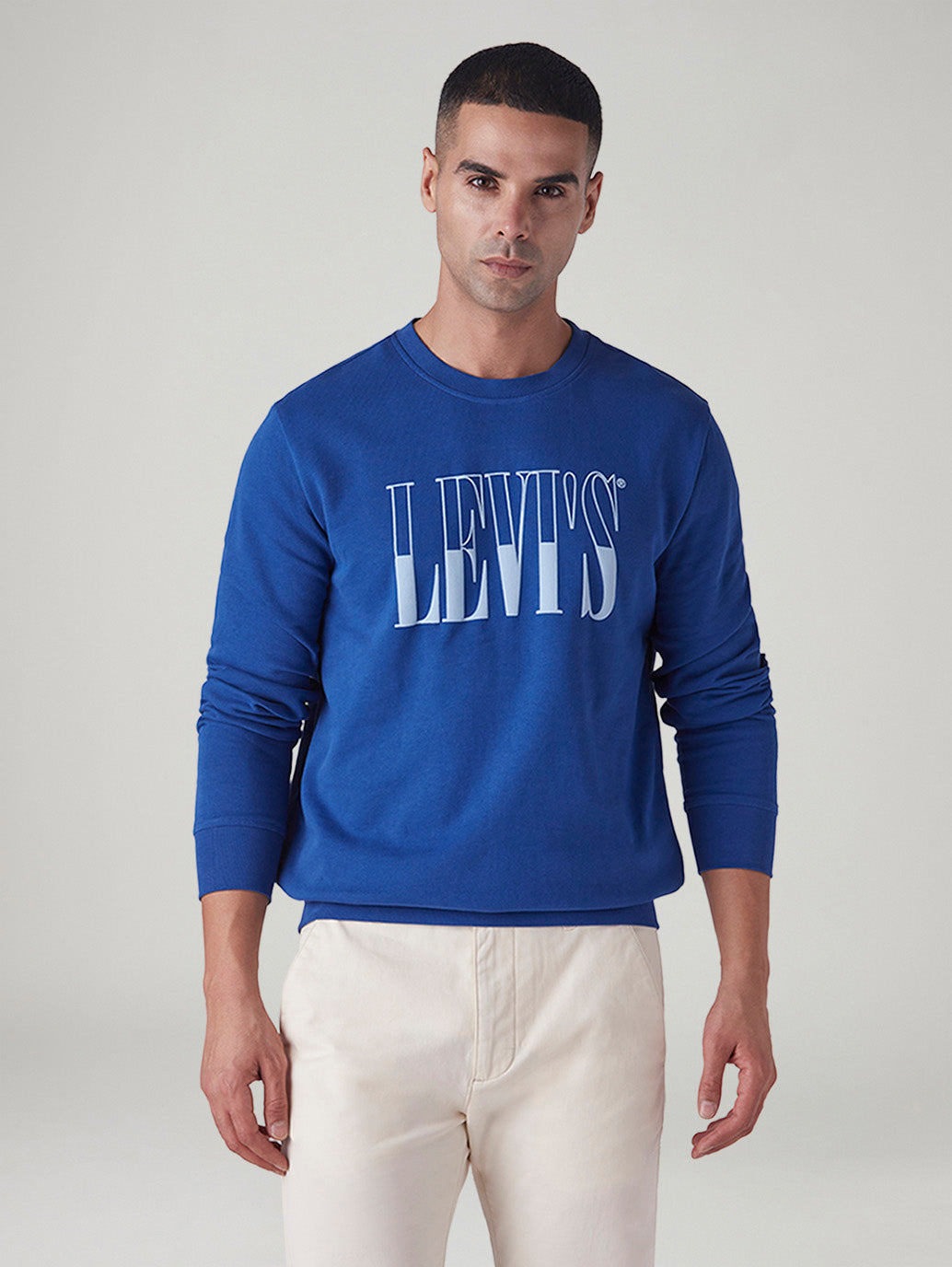 Men's Logo Printed Slim Fit Sweatshirt - Front View
