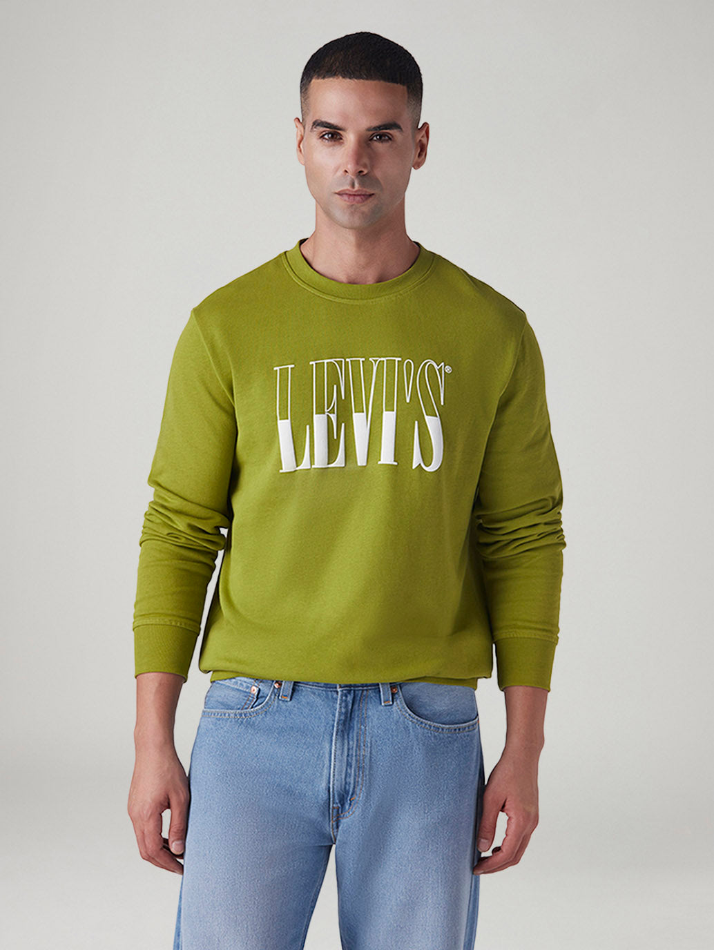 Men's Logo Printed Slim Fit Sweatshirt - Front View