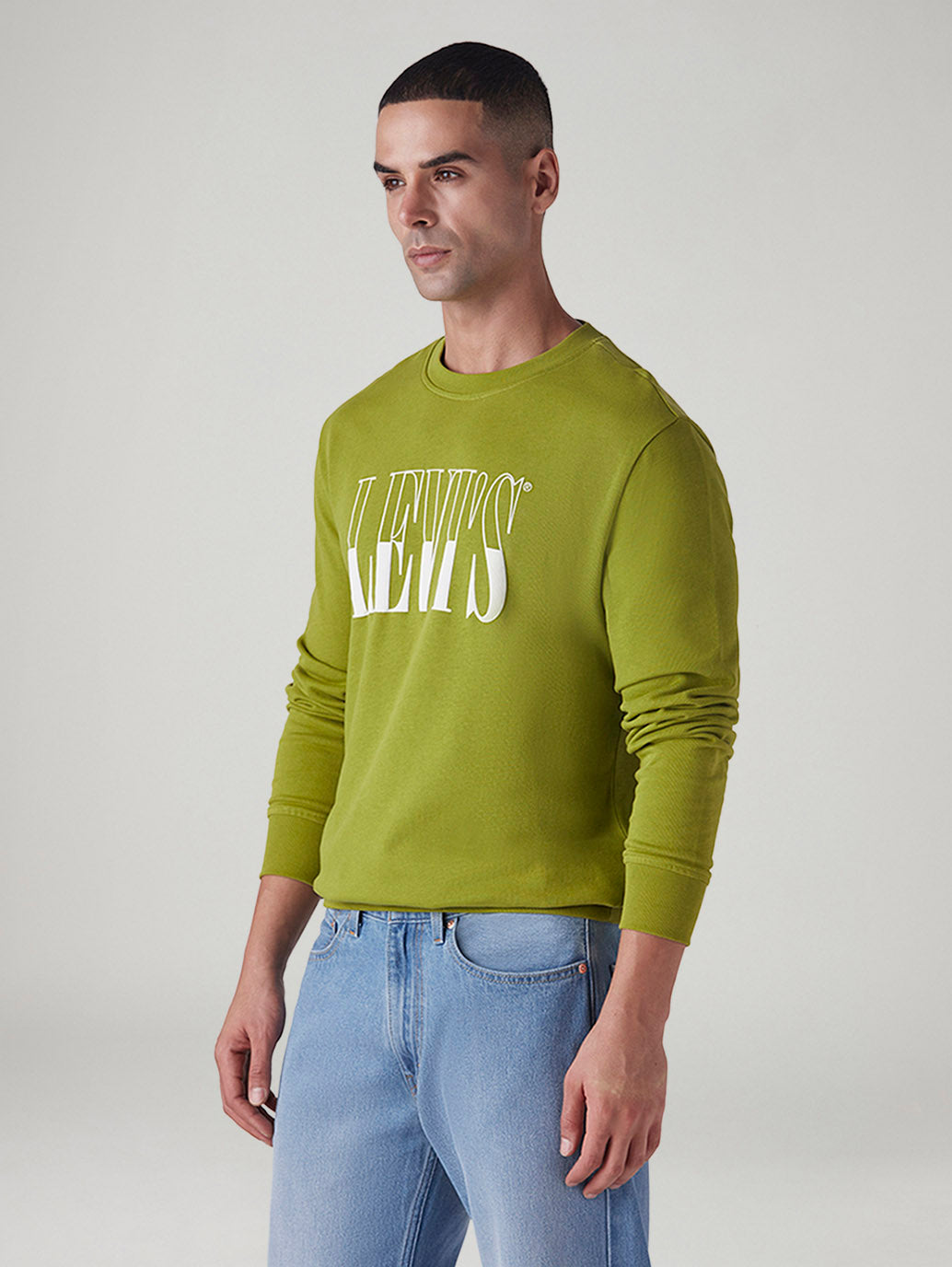 Men's Logo Printed Slim Fit Sweatshirt - Side View