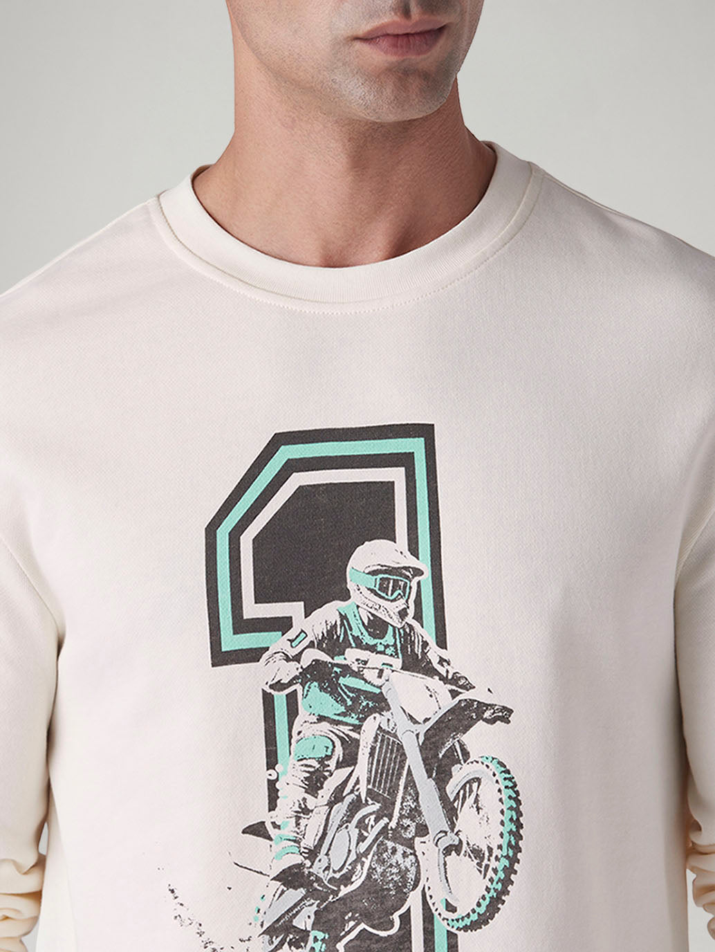 Men's Graphic Print Slim Fit Sweatshirt - 20 View