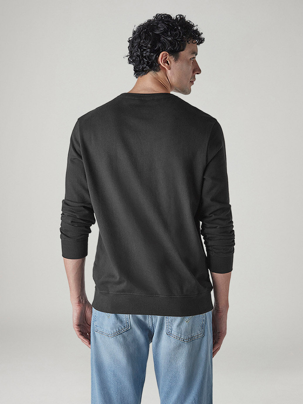 Men's Typography Printed Loose Fit Sweatshirt - Back View