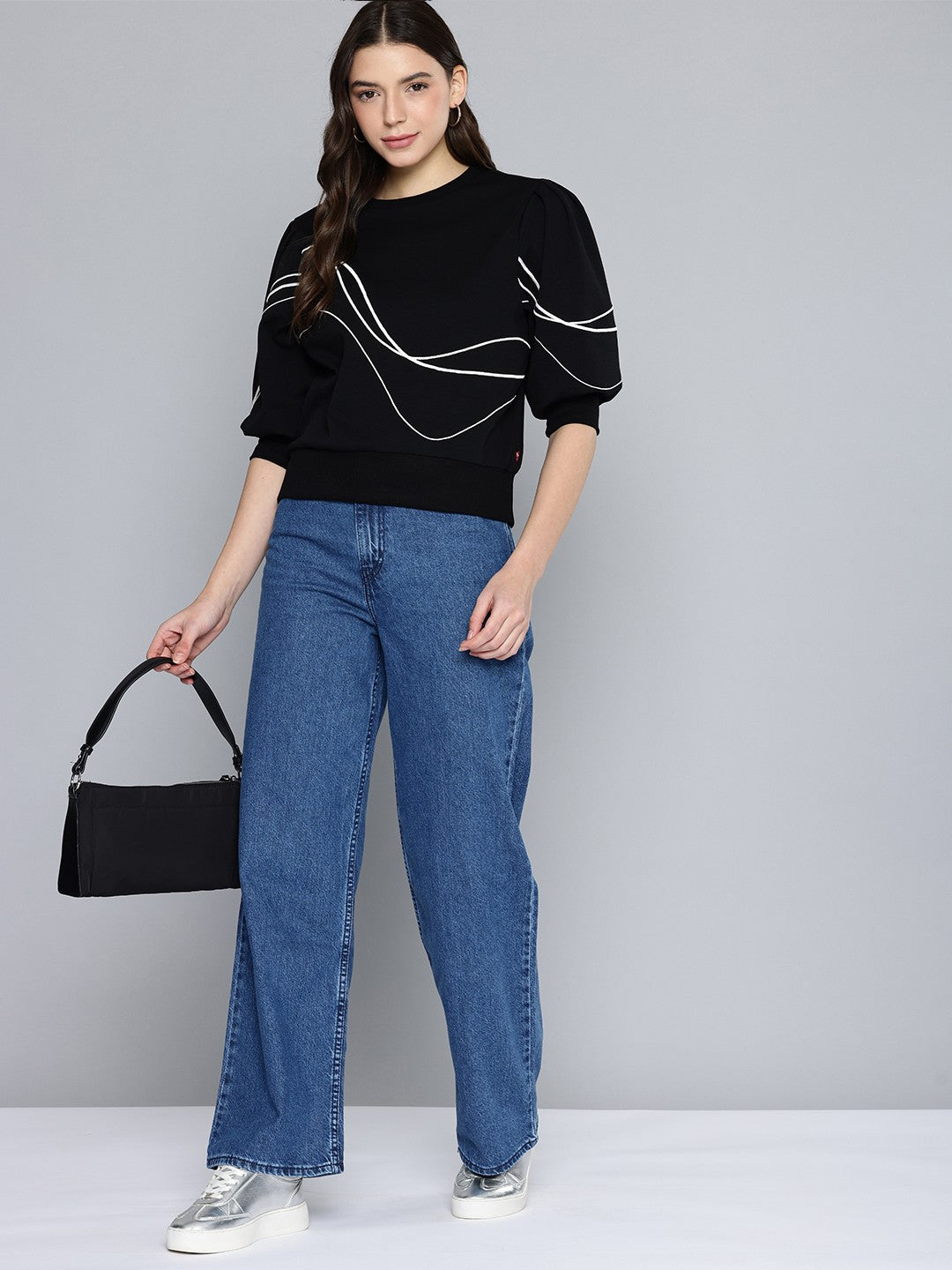Women's Abstract Crew Neck Top - 62e8ec08-0f77-4ceb-9521-4f699eb6d6d61741064471219-Womens-Abstract-Peach-Crew-Neck-Top-2321741064470871-5 View