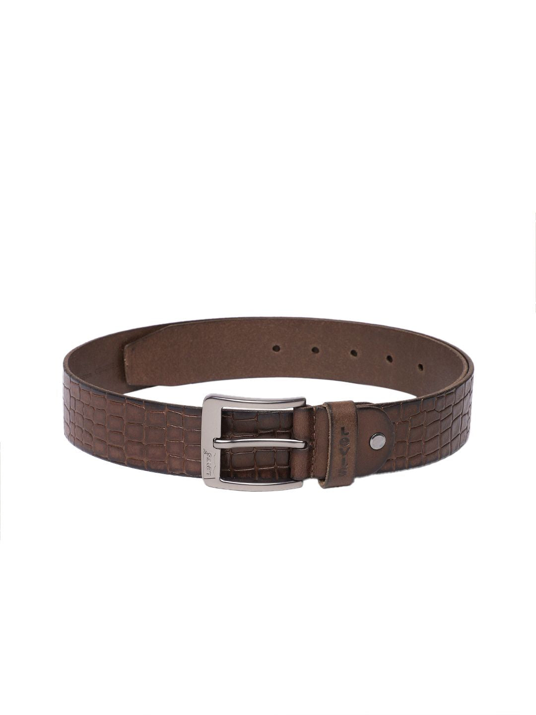 Men's Brown Textured Belt - 63600c31-4145-4ec5-8a34-56f712d6aa201742190046848-Men-Textured-Leather-Belt-6121742190046648-1 View
