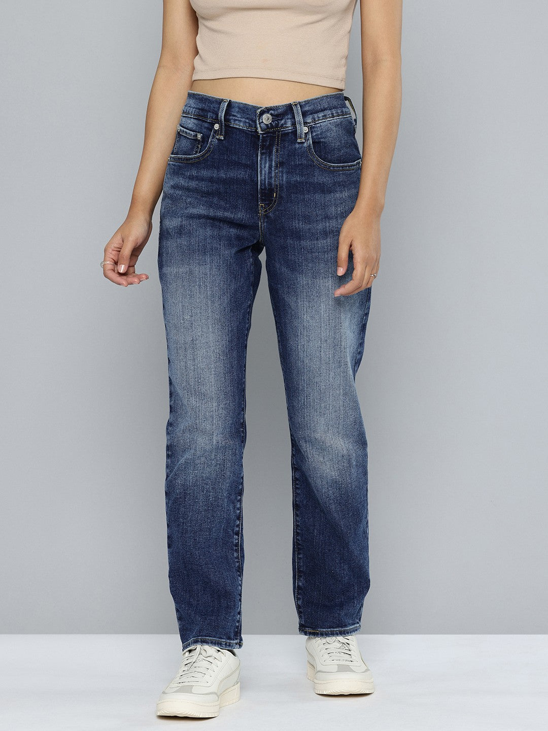 Women's 724 Blue Slim Straight Fit High Rise Jeans
