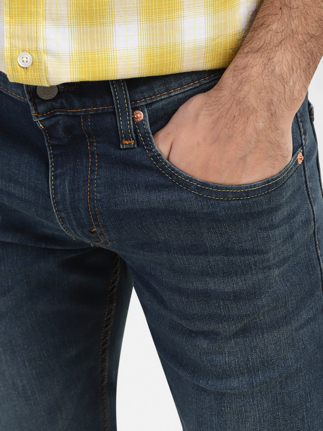 Men's 65504 Blue Skinny Fit Mid Rise Jeans - f6eb060c-fded-4717-b193-0ec32b35c128 View