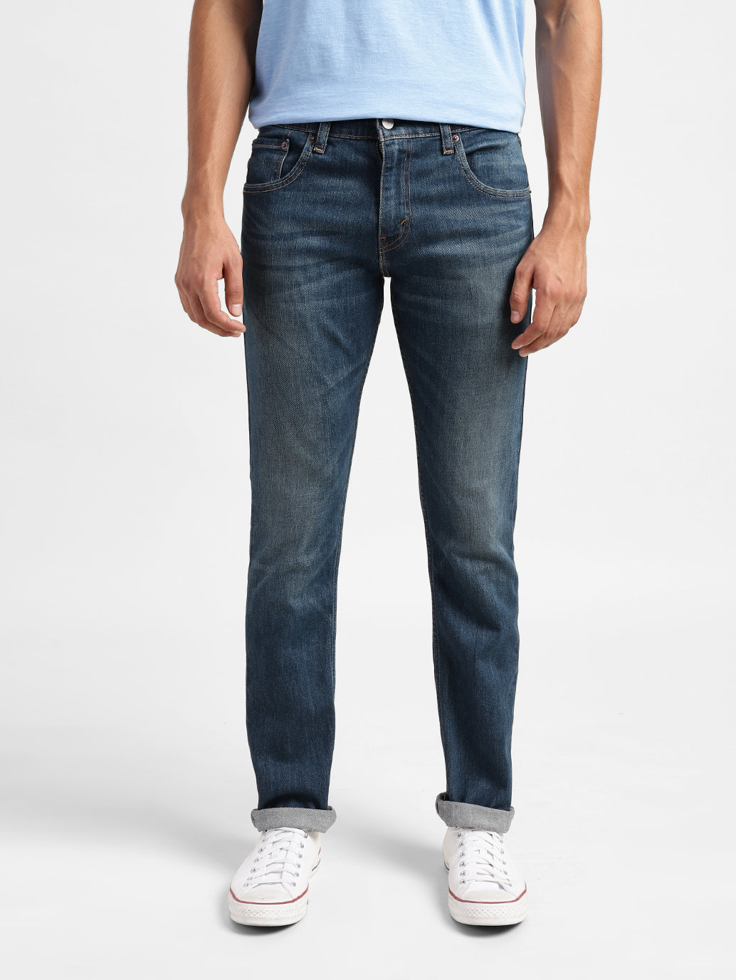 Men's 65504 Blue Skinny Fit Mid Rise Jeans - 1123efb4-73e5-427d-a597-7bce8cbe50d8 View