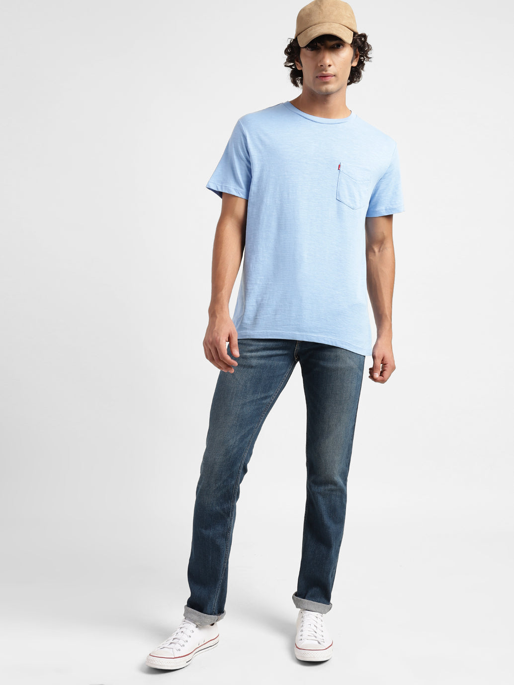Men's 65504 Blue Skinny Fit Mid Rise Jeans - b56b31aa-e93f-4bac-9af9-00ea7936544c View