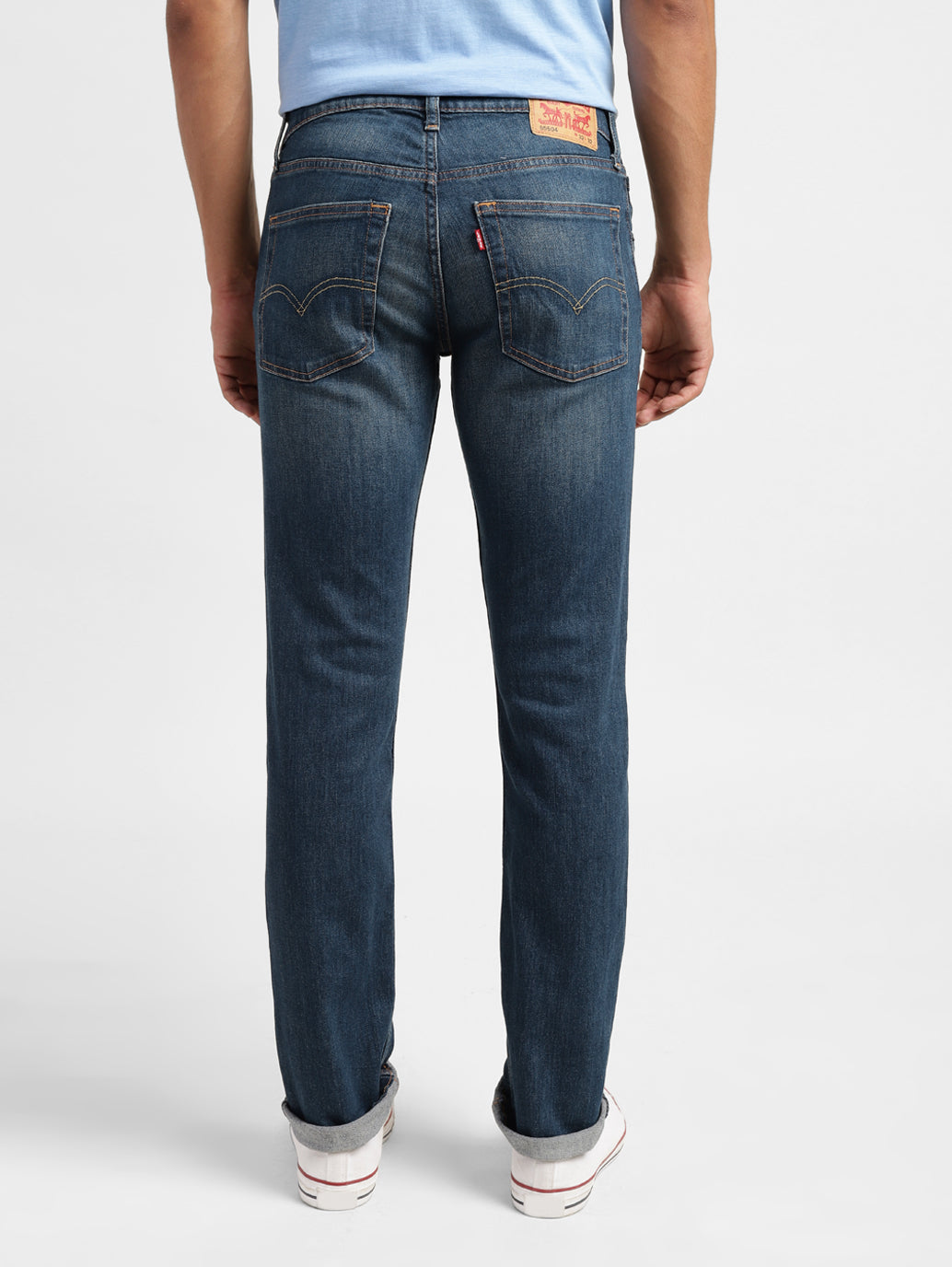 Men's 65504 Blue Skinny Fit Mid Rise Jeans - a72cbd1a-cbb7-428b-b1c7-173007484609 View