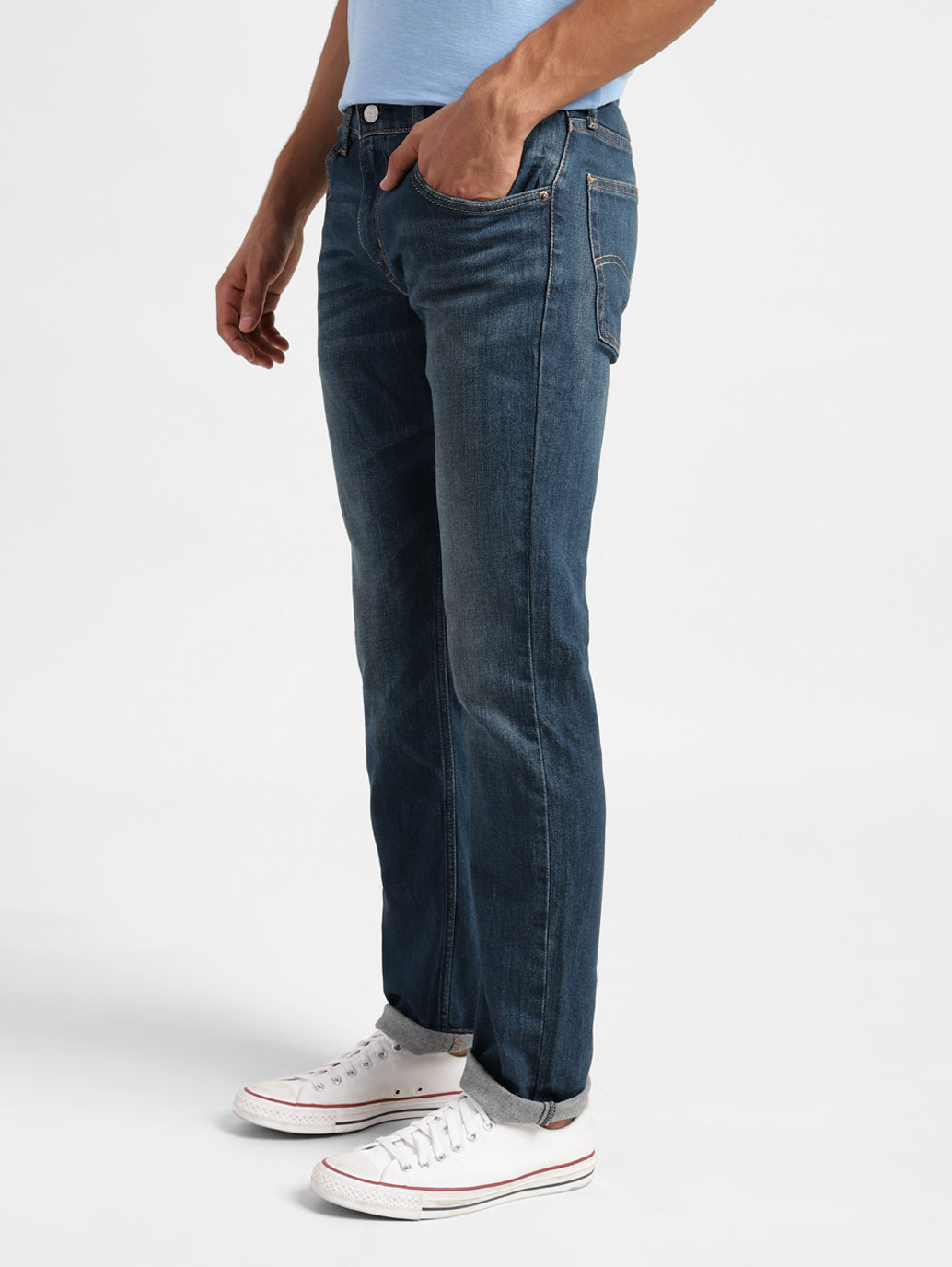 Men's 65504 Blue Skinny Fit Mid Rise Jeans - 4d9604eb-0b12-4a86-89e3-7a18a2b1a88e View