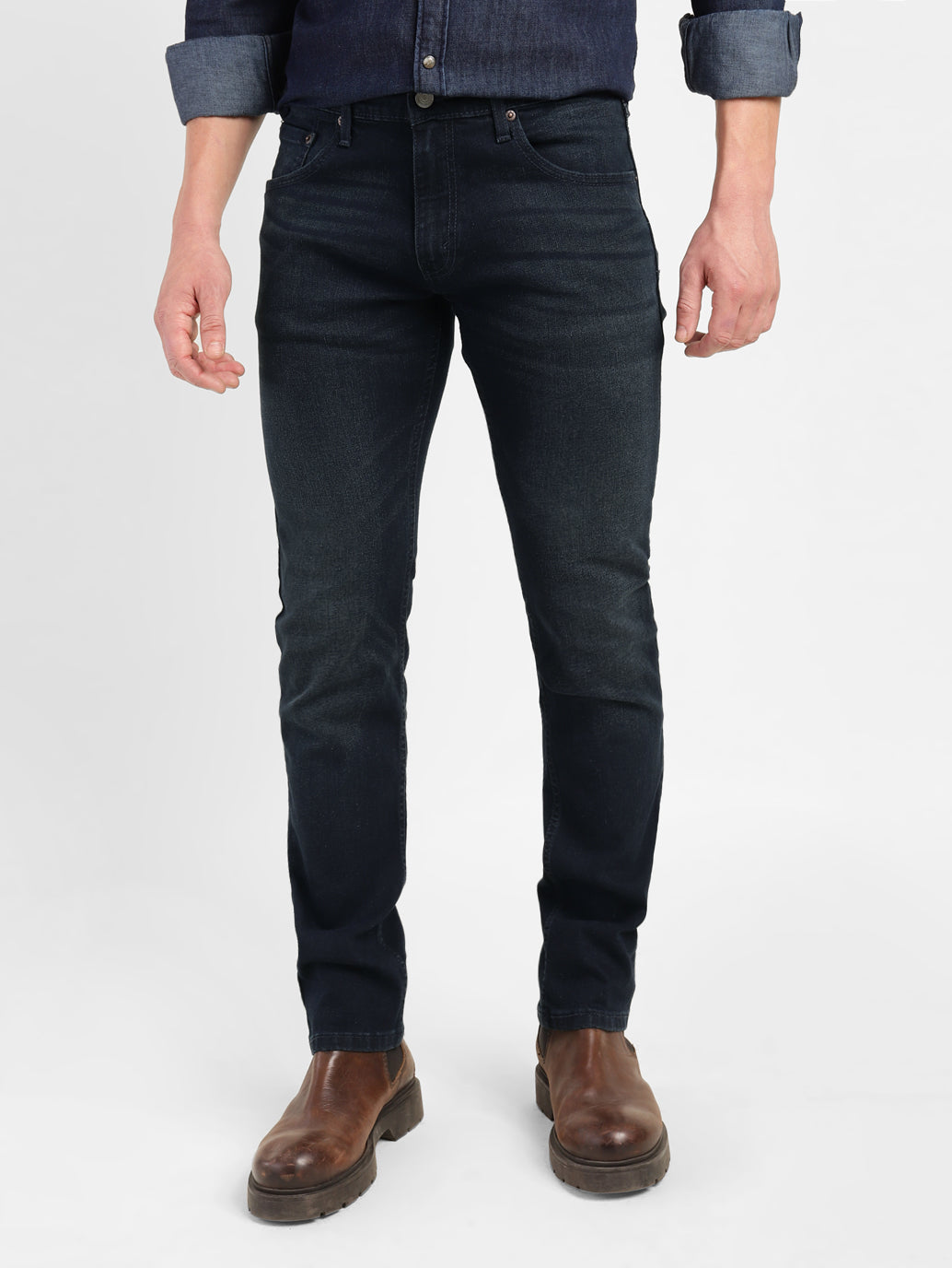 Men's 65504 Blue Skinny Fit Mid Rise Jeans - 2264ce5a-89f3-4d0b-937c-662e6dfc158b View
