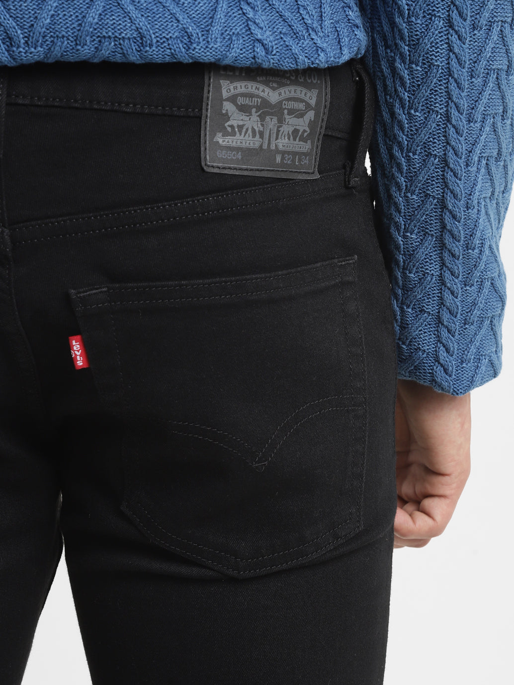 Men's 65504 Black Skinny Fit Mid Rise Jeans - 3ffd3b34-ff84-498e-9ebd-620a5aa905eb View