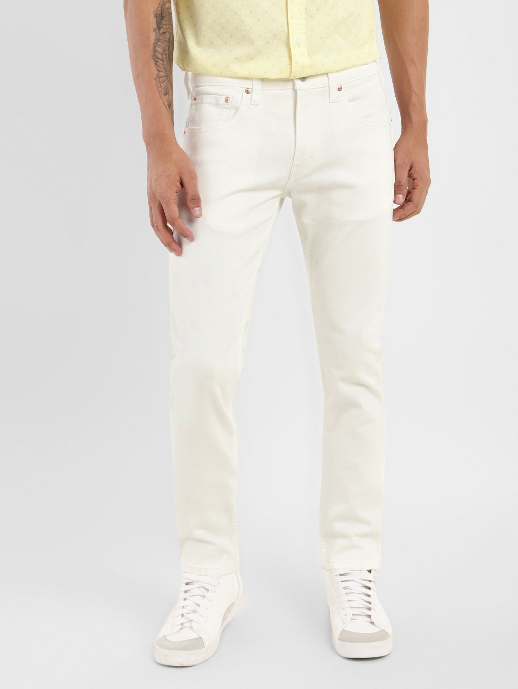 Men's 65504 White Skinny Fit Mid Rise Jeans - e318c1e6-476a-4e39-beda-23a19df4dc4a View