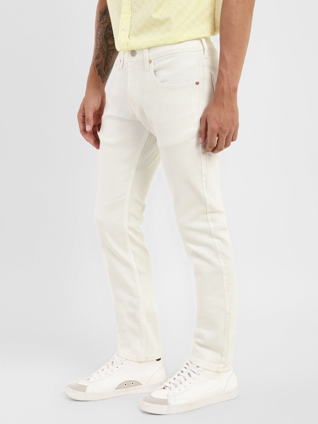 Men's 65504 White Skinny Fit Mid Rise Jeans - 29b31700-00a7-4ef0-9b53-62f27198829d View